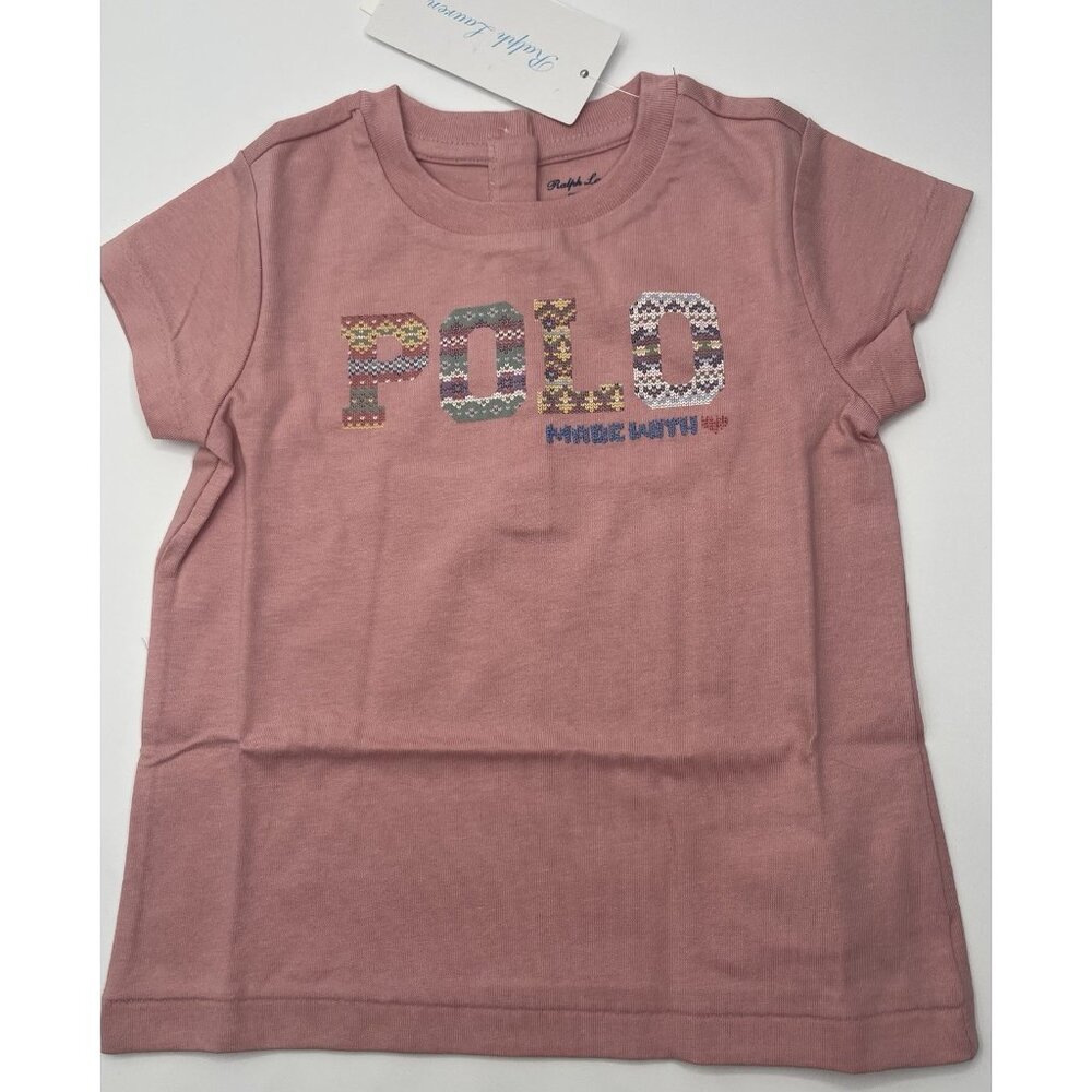 Ralph Lauren Shirt Girls Baby‎ Size 12 Months Pink Short Sleeve Made With ❤️